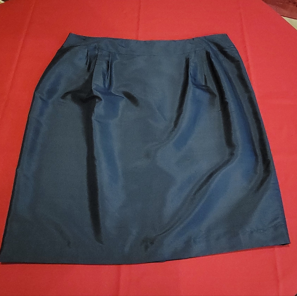 Talbots metallic blue Skirt, NWOT